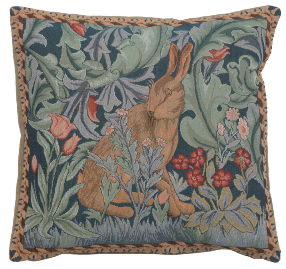 Rabbit As William Morris Right Small French Pillow Cover 