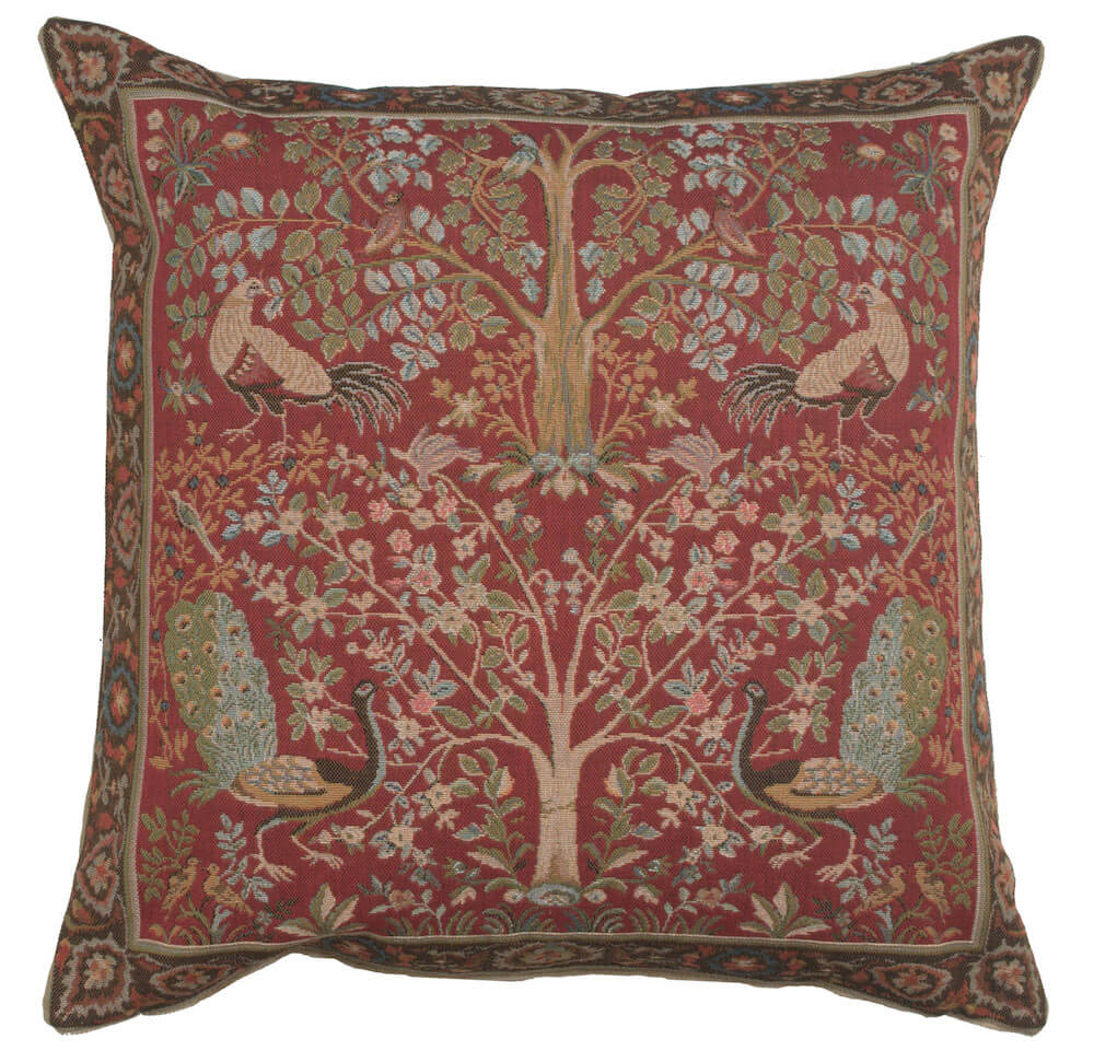 Tree In Red I French Pillow Cover 
