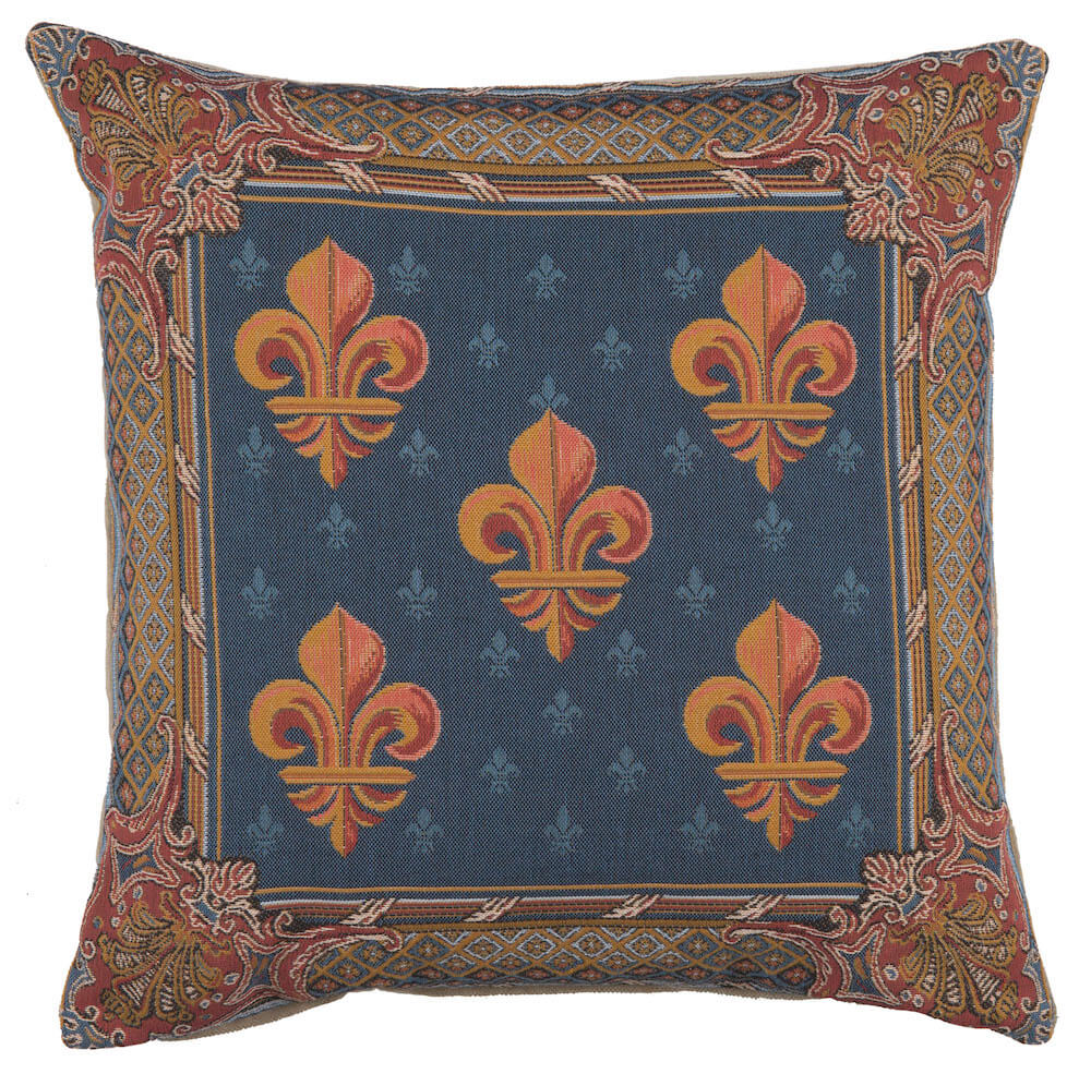 Lys flower In Blue  French Pillow Cover 