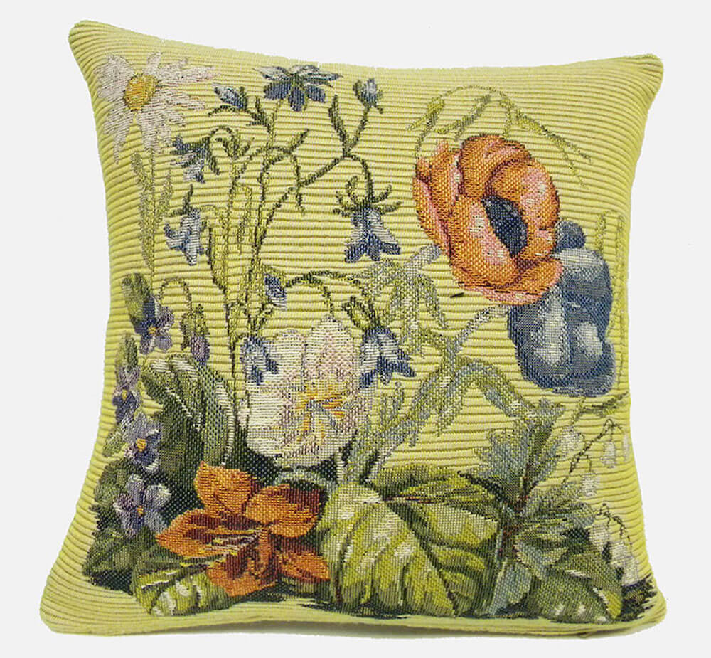 Flowers Yellow I European Pillow Cover 