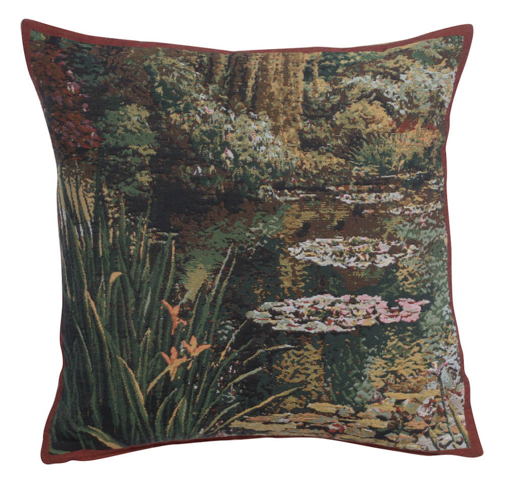 Greenery Monets Garden  European Pillow Cover 