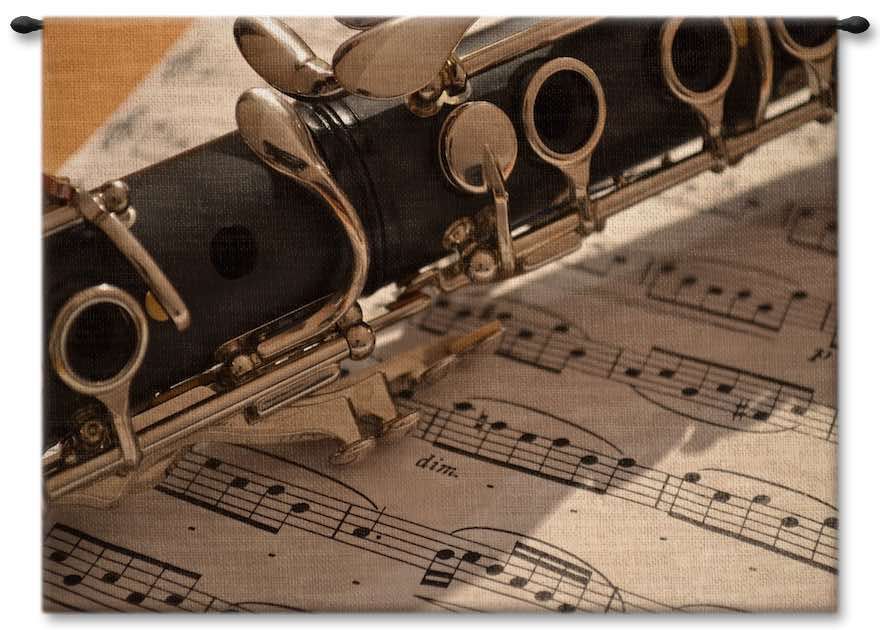 Clarinet & Sheet Music Wall Tapestry Carolina, USAwoven, Cotton, Hanging, Tapestries, Tapestry, Wall, Woven, Photograph, Photography, Exclusive, tapestries, tapestrys, hangings, and, the
