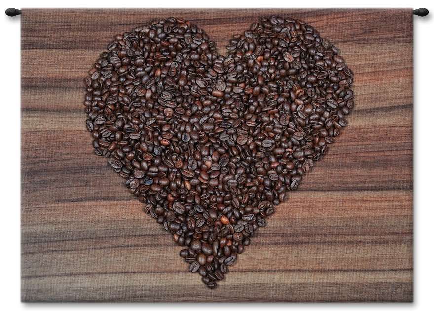 Coffee Beans Heart Wall Tapestry Carolina, USAwoven, Cotton, Hanging, Tapestries, Tapestry, Wall, Woven, Photograph, Photography, Exclusive, tapestries, tapestrys, hangings, and, the