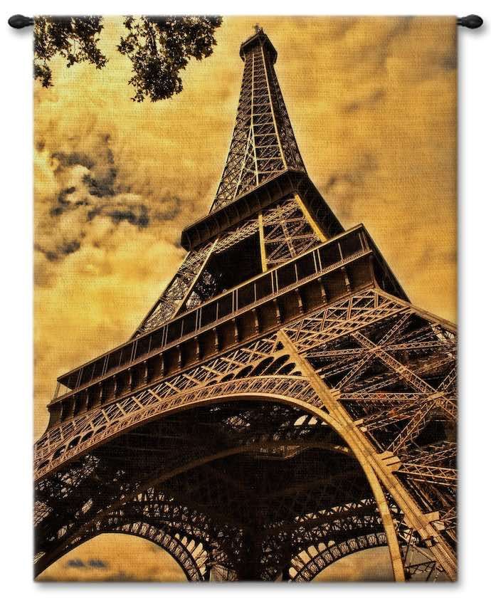 Eiffel Tower Orange Sky Wall Tapestry Carolina, USAwoven, Cotton, Hanging, Tapestries, Tapestry, Wall, Woven, Photograph, Photography, Exclusive, tapestries, tapestrys, hangings, and, the