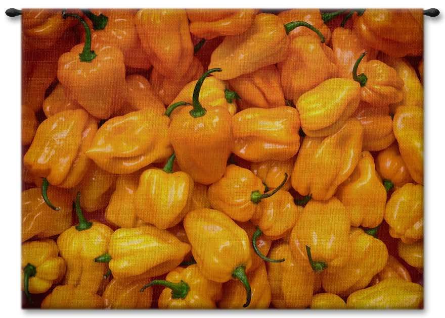 Habanero Peppers Wall Tapestry Carolina, USAwoven, Cotton, Hanging, Tapestries, Tapestry, Wall, Woven, Photograph, Photography, Exclusive, tapestries, tapestrys, hangings, and, the