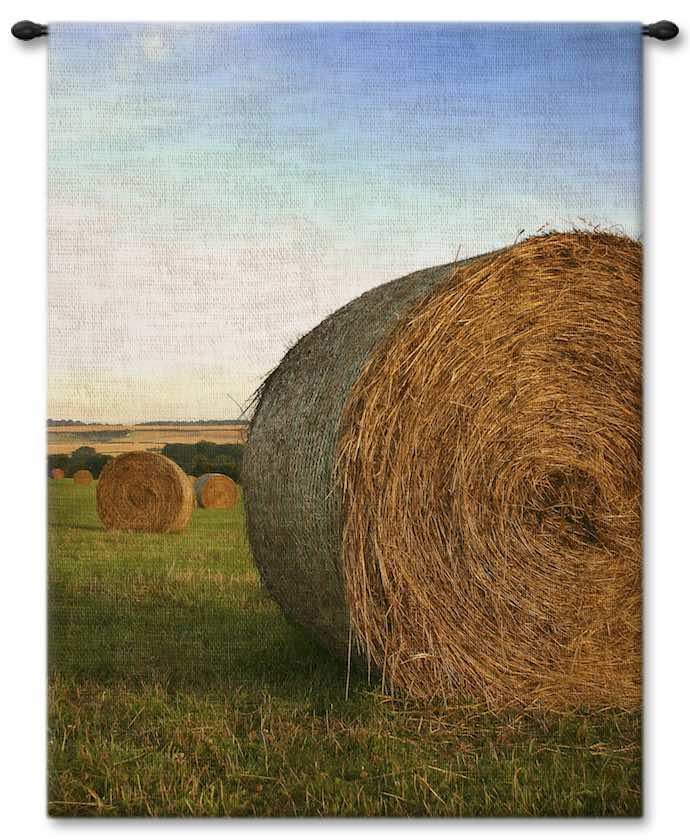 Hay Bales Wall Tapestry Carolina, USAwoven, Cotton, Hanging, Tapestries, Tapestry, Wall, Woven, Photograph, Photography, Exclusive, tapestries, tapestrys, hangings, and, the