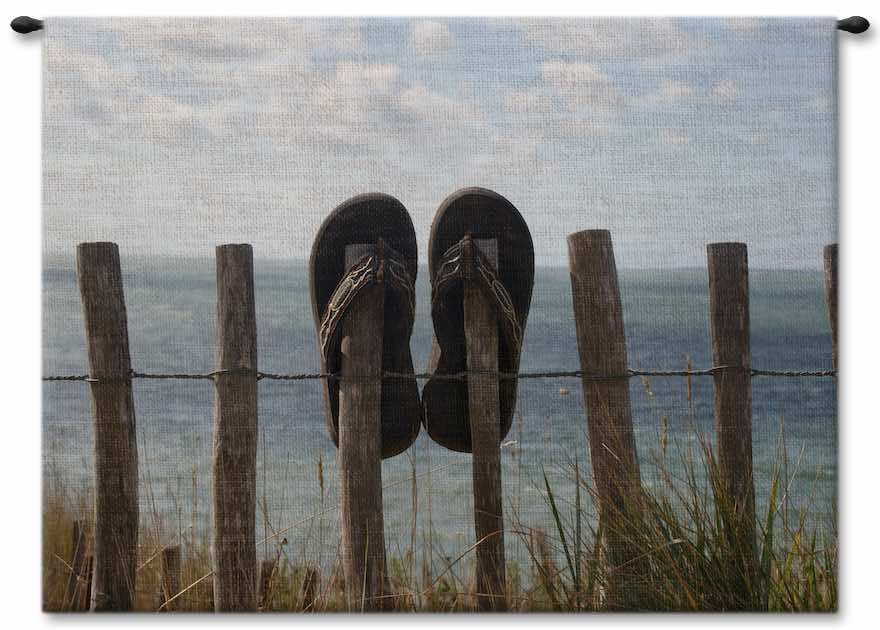 Sandals Wall Tapestry Carolina, USAwoven, Cotton, Hanging, Tapestries, Tapestry, Wall, Woven, Photograph, Photography, Exclusive, tapestries, tapestrys, hangings, and, the