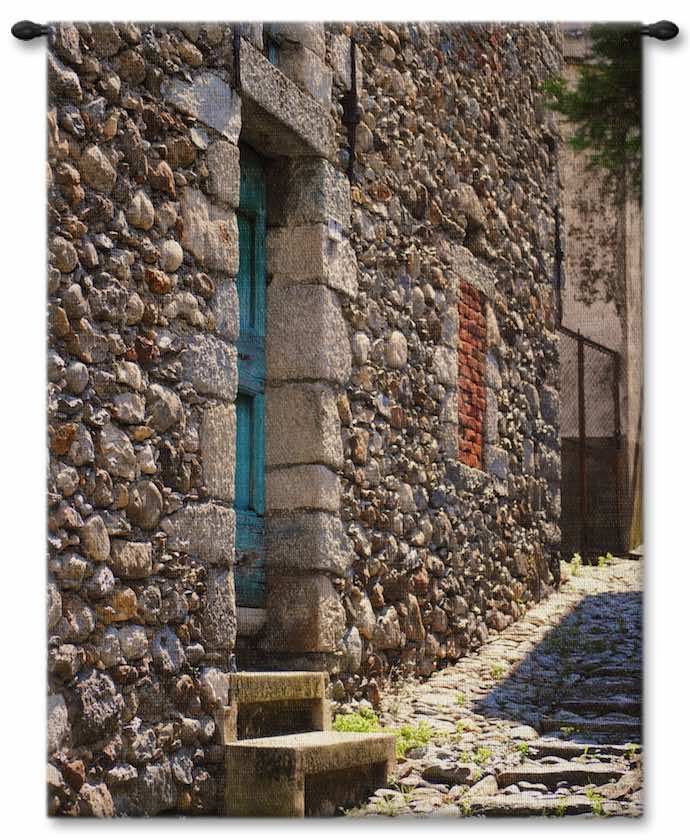 Teal Door Wall Tapestry Carolina, USAwoven, Cotton, Hanging, Tapestries, Tapestry, Wall, Woven, Photograph, Photography, Exclusive, stone alley, tapestries, tapestrys, hangings, and, the