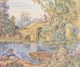 Fishing at the Lake Italian Wall Tapestry - W-5749