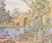 Fishing at the Lake Italian Wall Tapestry - W-5749